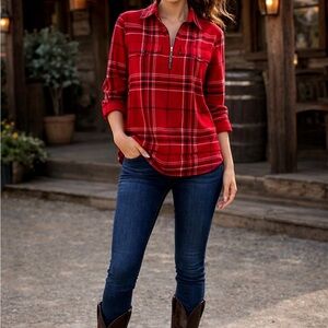 Ralph Lauren Red Plaid Cotton Jacket